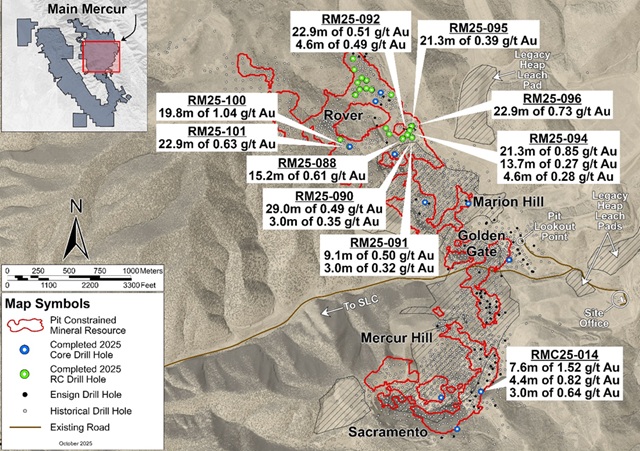 Figure 1: Main Mercur Drill Plan Map