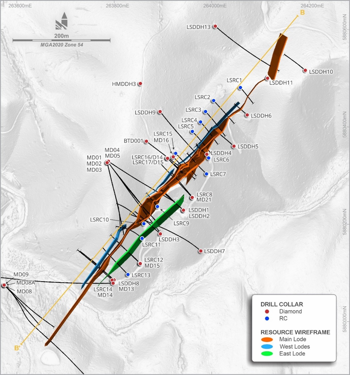Leven Star Reef collar plan - input drillhole data.