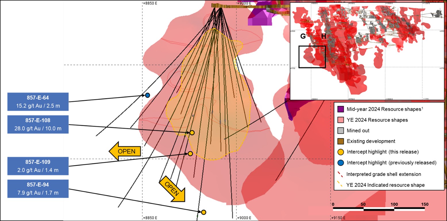 Falcon 311 Zone Long Section Looking North
