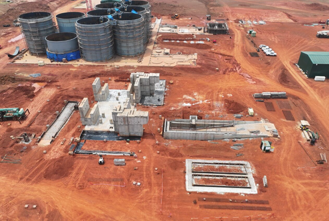 View of Kiniero’s milling and CIL infrastructure, looking west (9 May 2025)