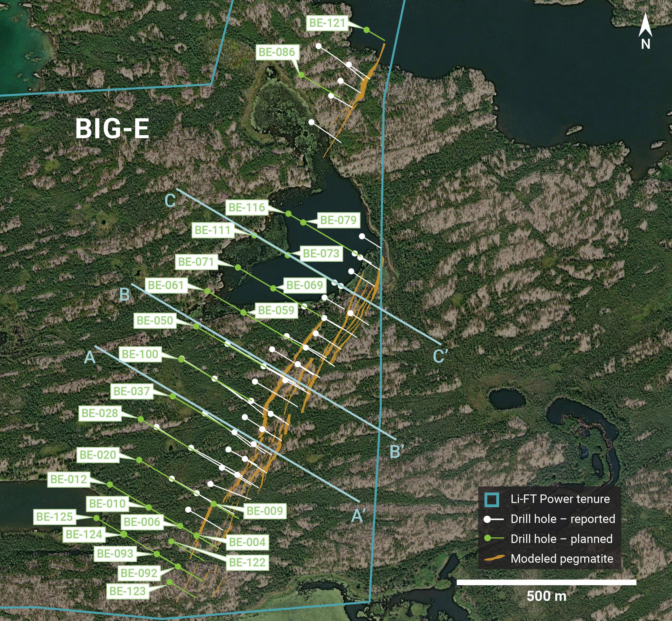 Individual Drill plans YK pegmatites Big E proposed revised