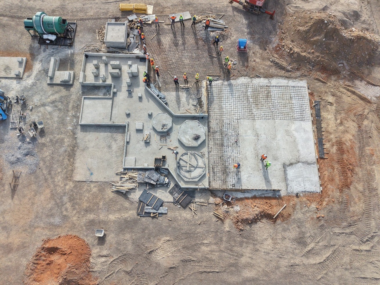 Ongoing leach tank foundation work for Senegal modular pilot plant.