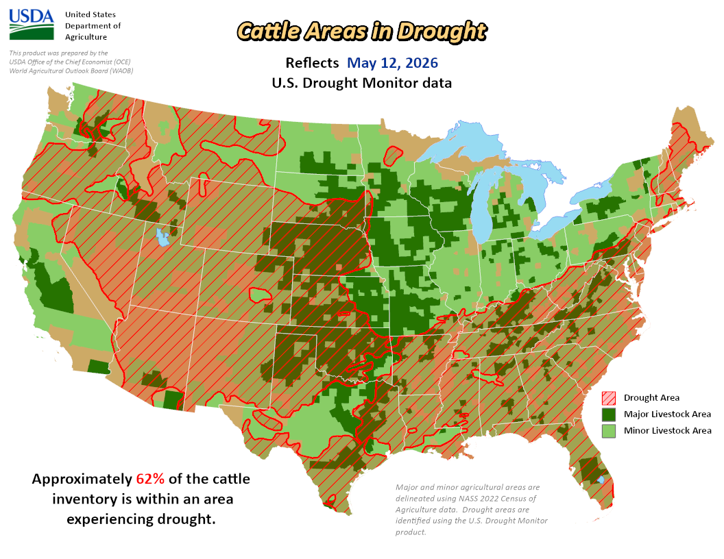 Map of cattle areas in drought
