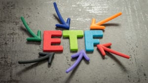 Colorful arrows pointing at the multicolored word