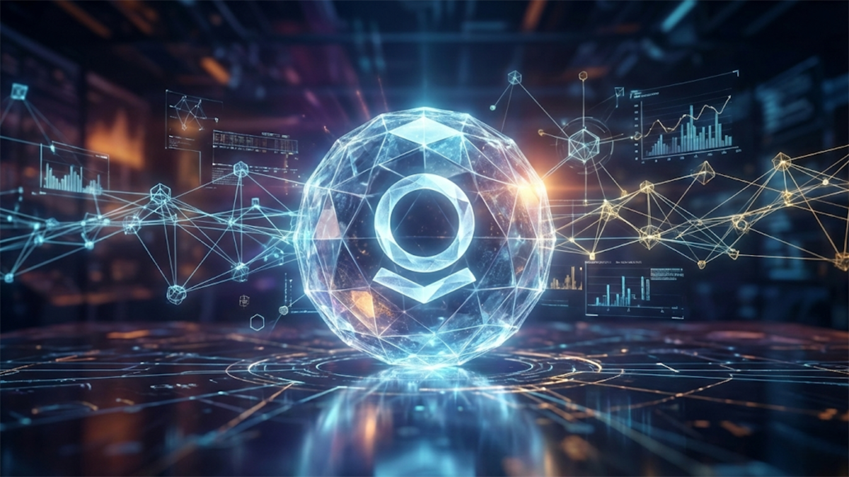 Palantir Technologies logo on dark digital background, highlighting PLTR stock and AI analytics focus.