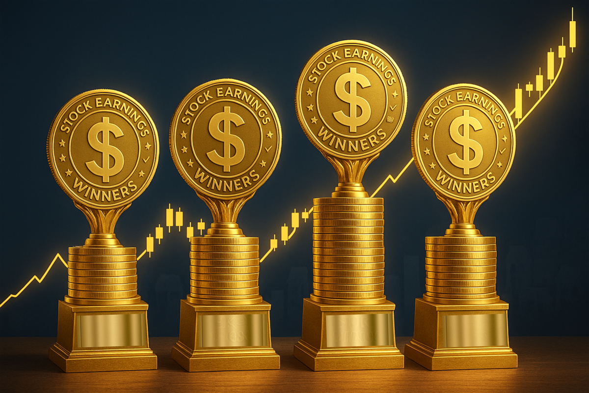 Stock earnings winners coin trophies
