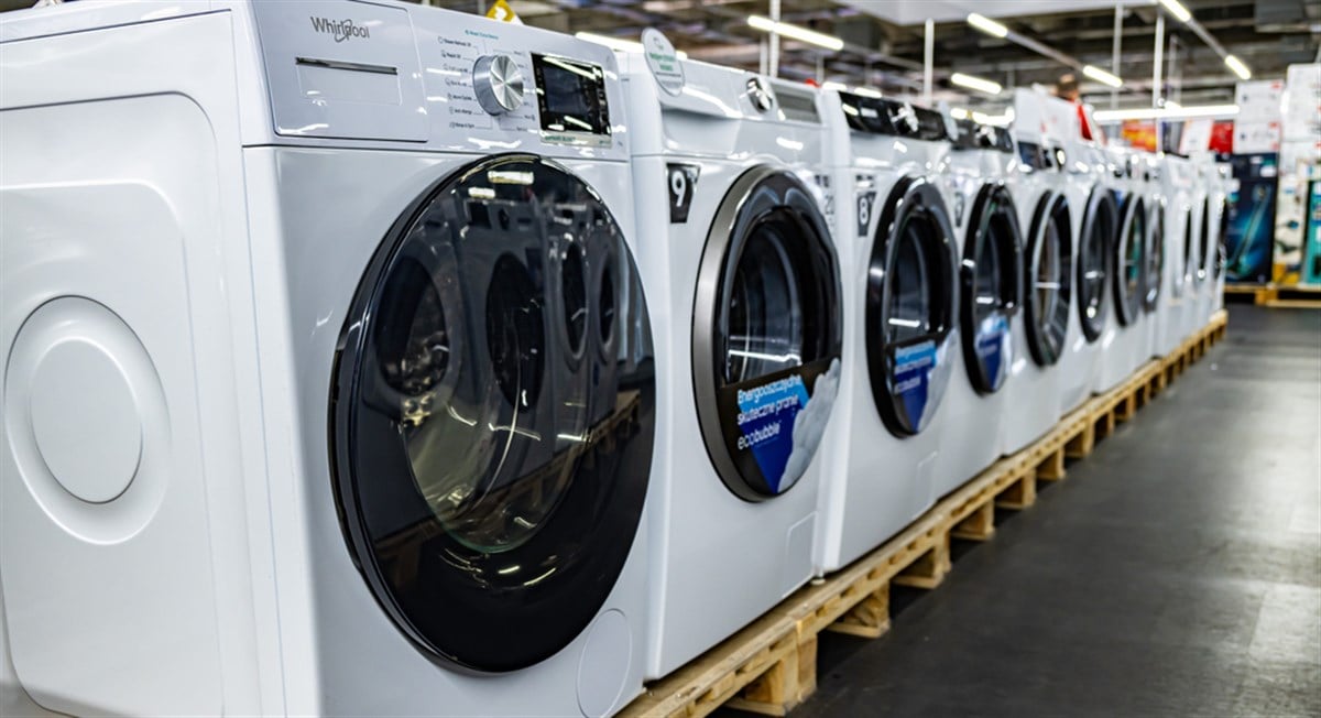 Whirlpool washers in store.