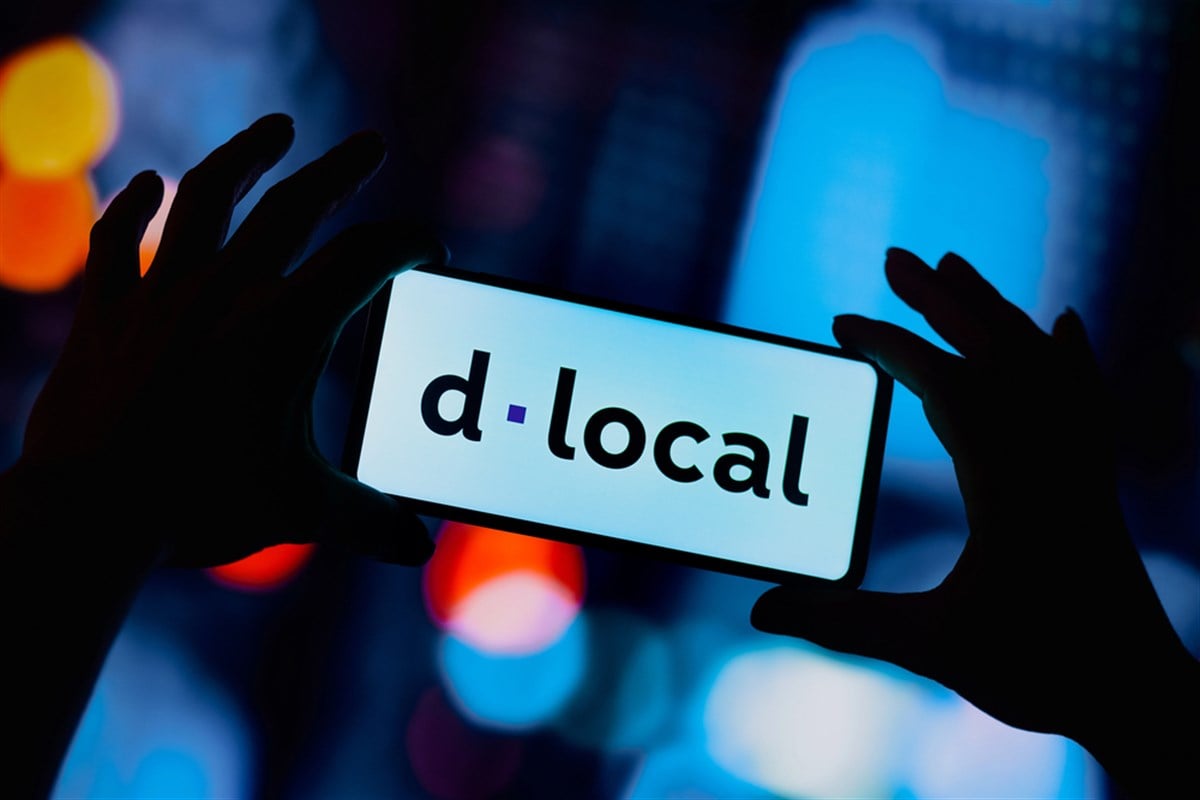 August 24, 2022, Brazil. In this photo illustration, the dLocal logo is displayed on a smartphone screen - Stock Editorial Photography