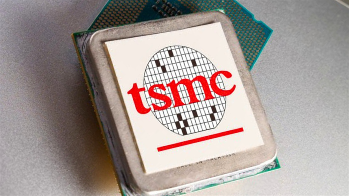 Close-up of a TSMC-branded semiconductor chip, symbolizing Taiwan Semiconductor’s role in global chip manufacturing and AI-driven growth.