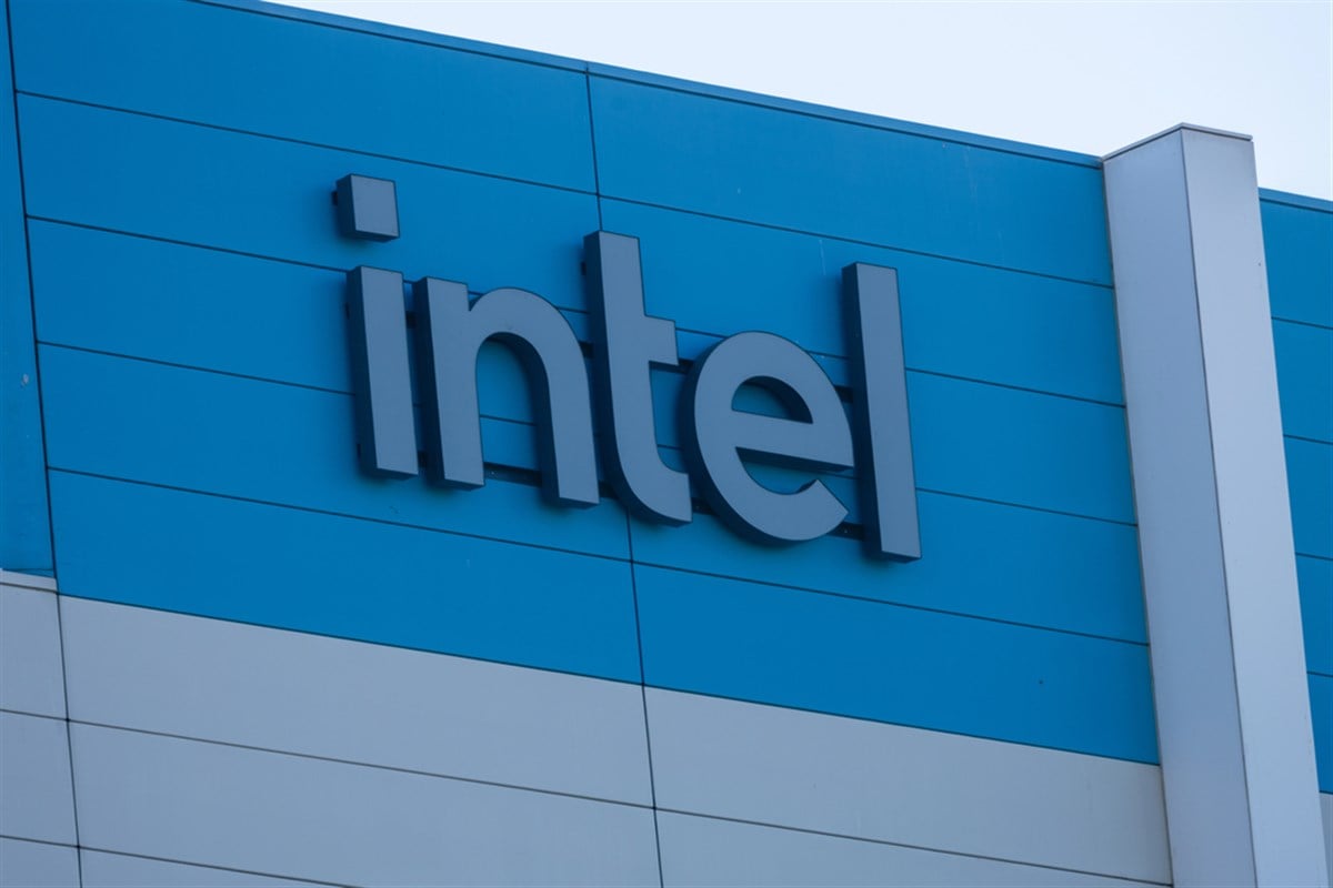 Intel logo sign