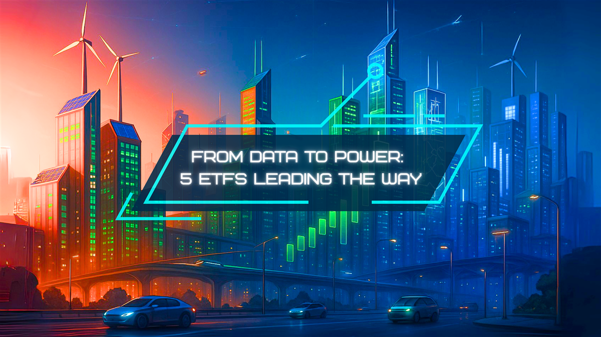 Energy and Data ETF Skyline Concept - This image is an original composition by MarketBeat using licensed and editorial elements. Not for redistribution or reuse.