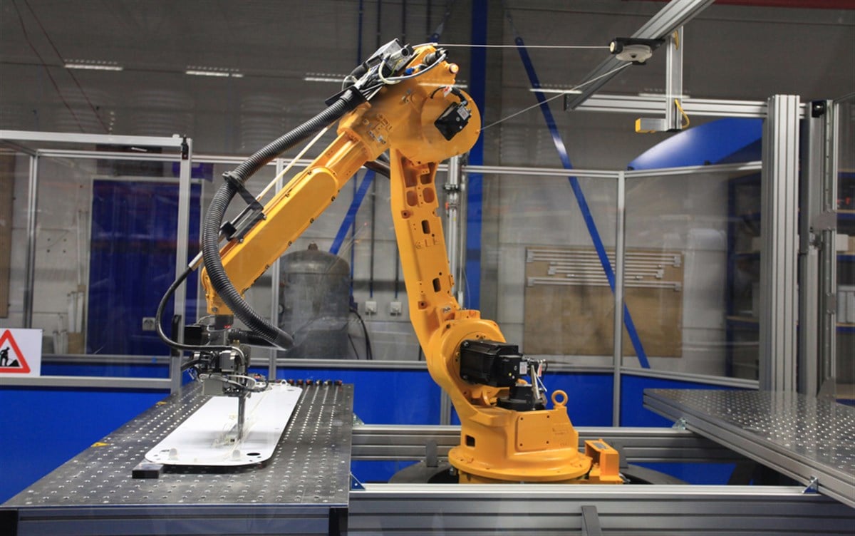 Industrial Robot in manufacturing - stock image