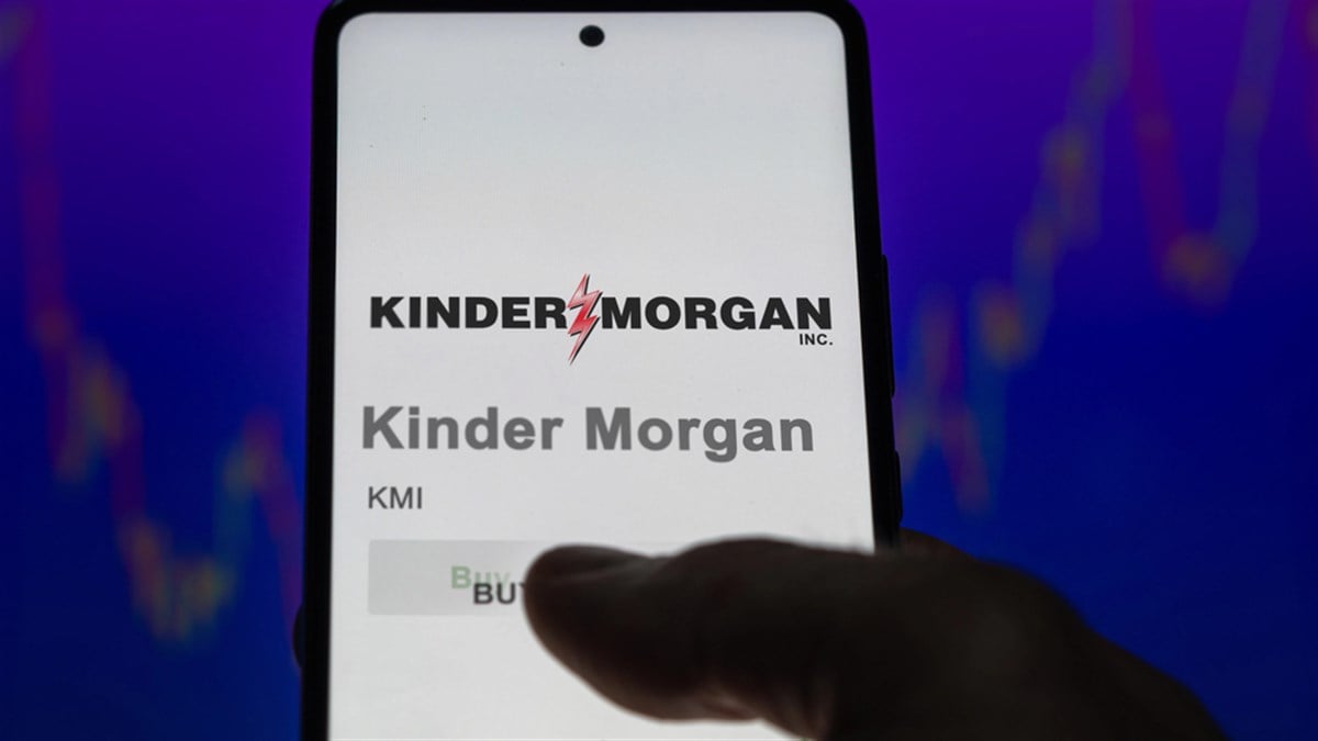 Kinder Morgan logo on phone 