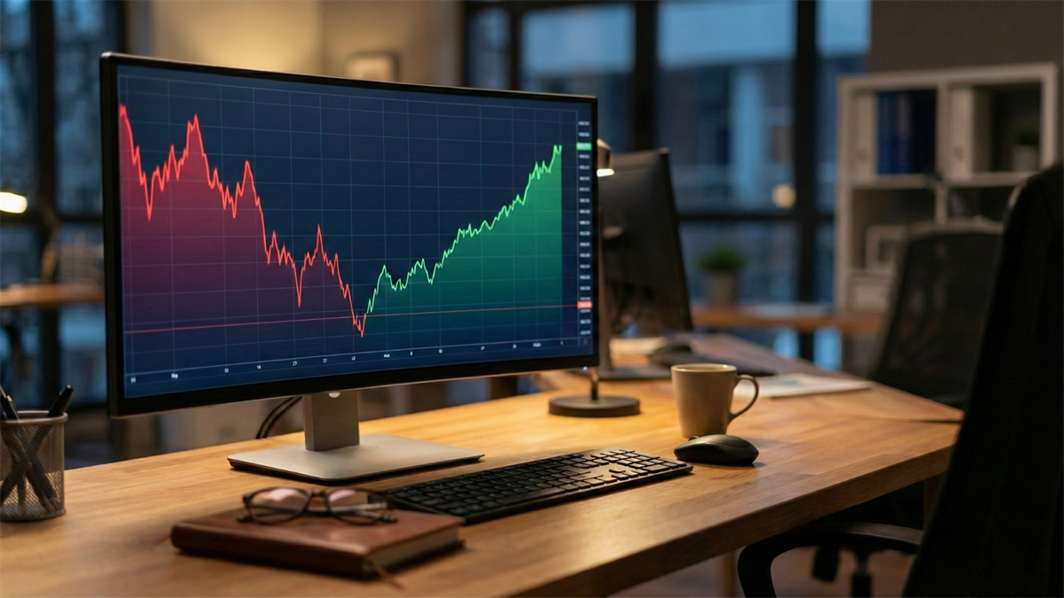 Stock chart displaying a bullish rebound, symbolizing assymetric upside.