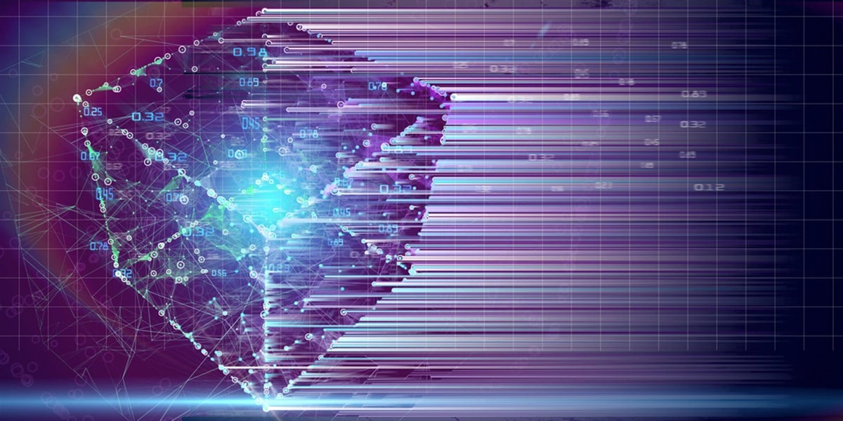 Abstract cubic algorithm futuristic concept. Quantum virtual cry — Photo