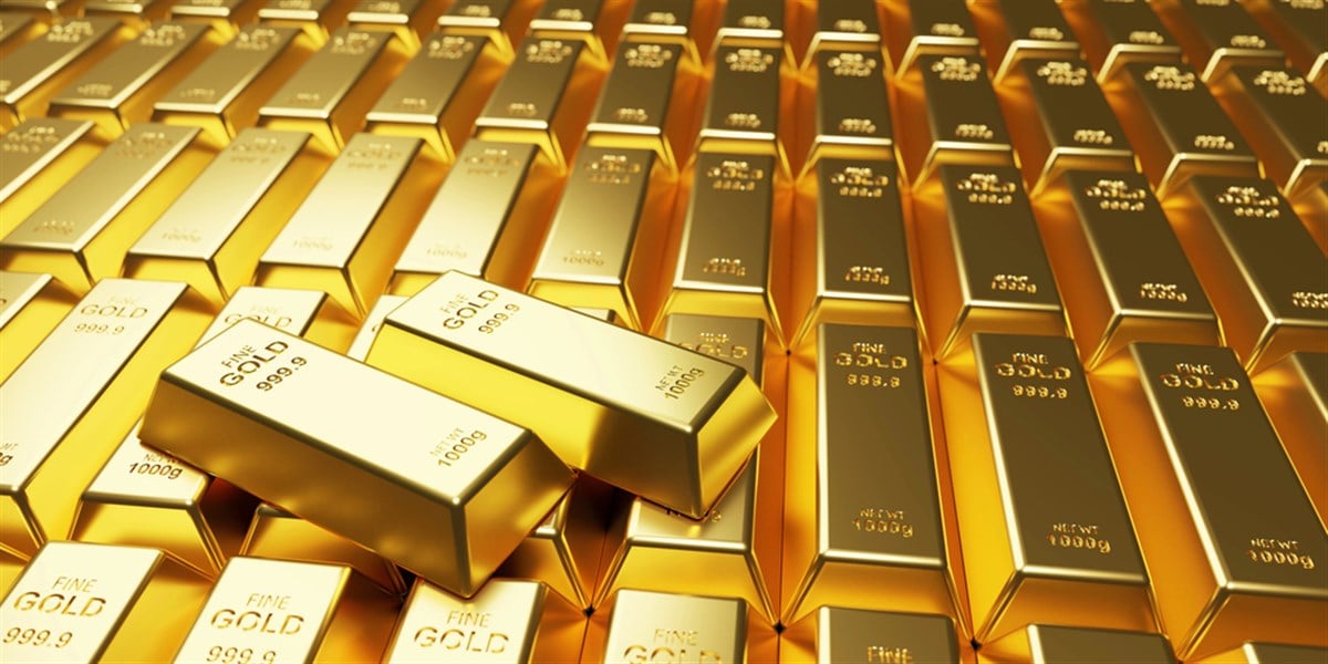 Photo of gold bars background 3D Render; best gold stocks