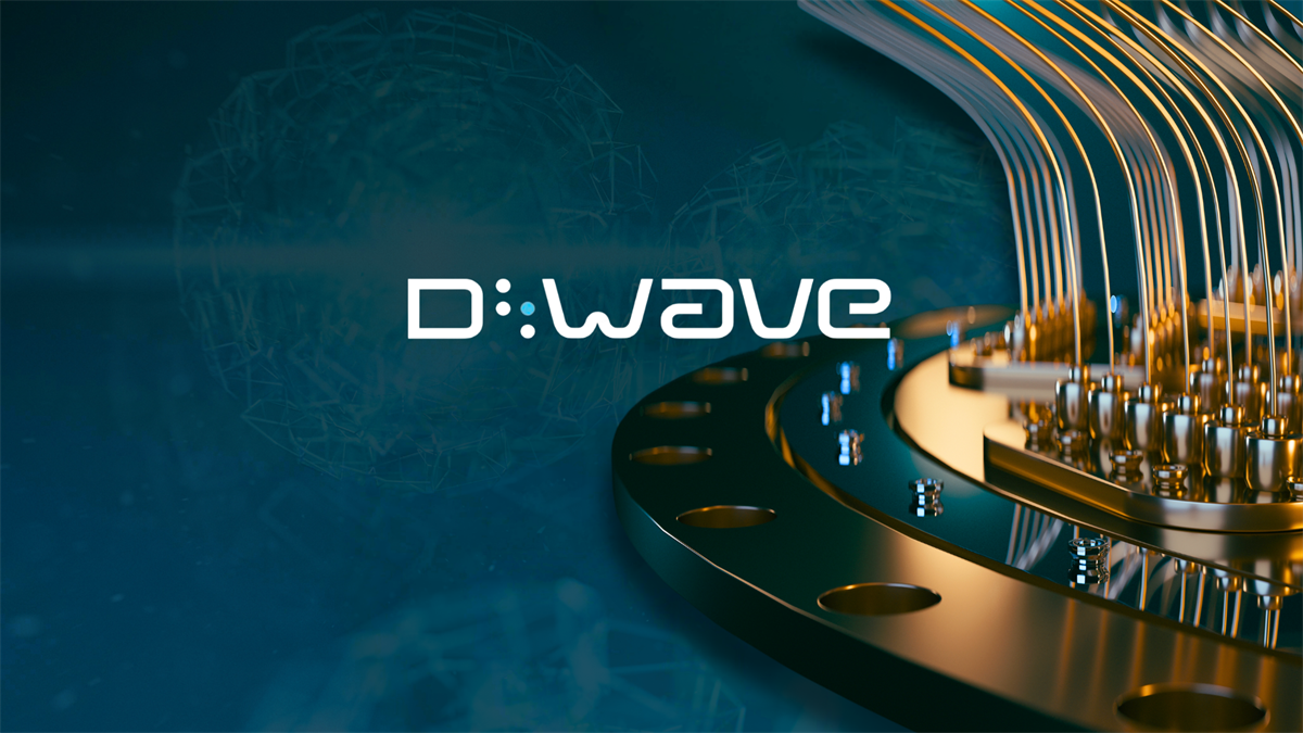 D-Wave quantum computer hardware with branded logo, highlighting advanced quantum computing technology and innovation.