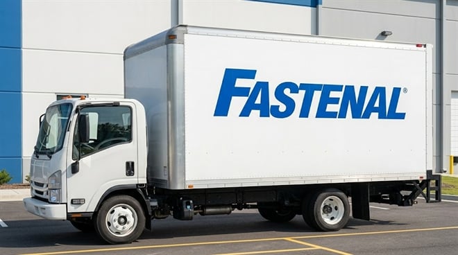 Fastenal white box truck.