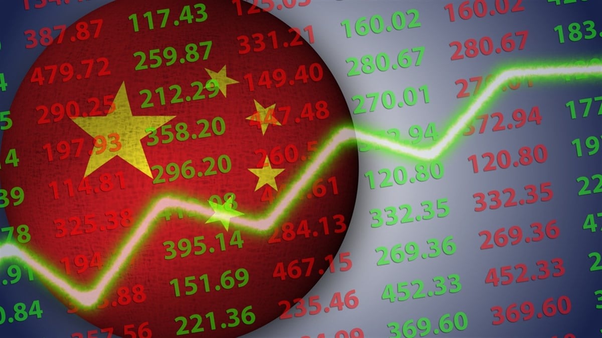 China Sphere Flag Illustration Economic Growth Concept, 3D Illustration — Photo