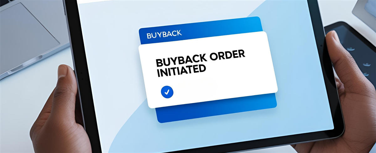 Buyback order initiated screen