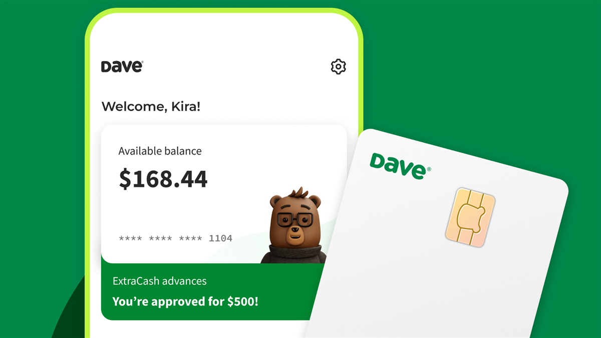 Dave app against a green background