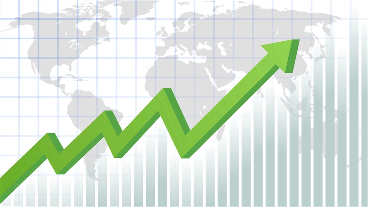 Stock up arrow on chart