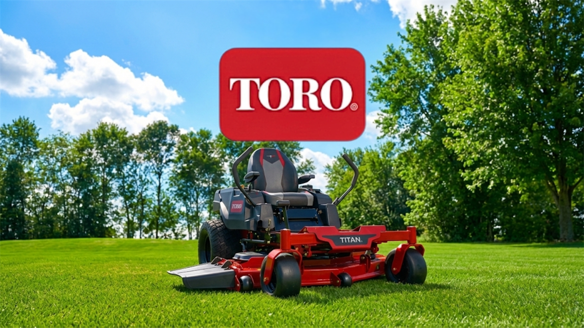 Toro riding mower on a bright green lawn, reflecting strong outdoor equipment demand and steady performance trends.