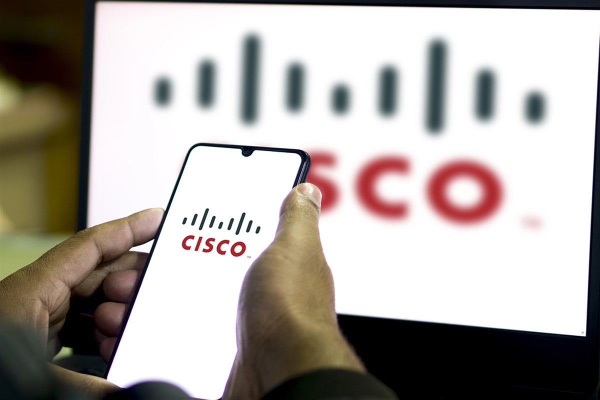 Dhaka, Bangladesh- 15 February 2024: CISCO logo displayed on smartphone.
