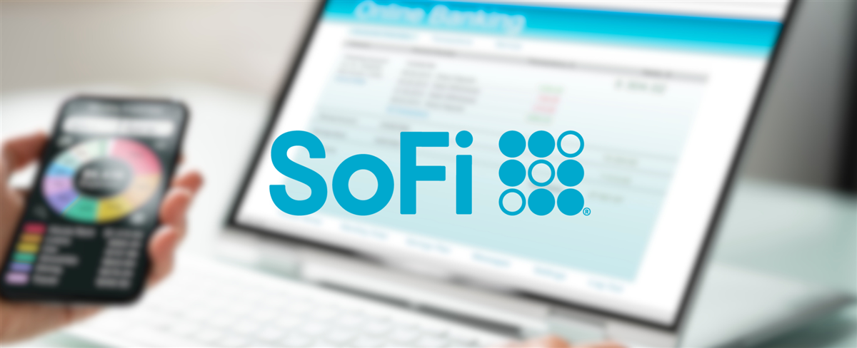 SoFi Online Banking Platform - This image is an original composition by MarketBeat using licensed and editorial elements. Not for redistribution or reuse.