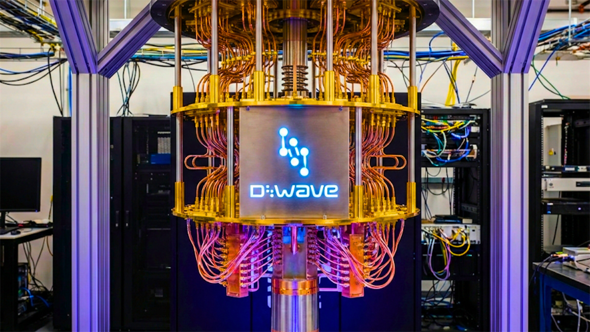 D-Wave quantum computer system in lab, highlighting quantum computing hardware and D-Wave tied to AI infrastructure.