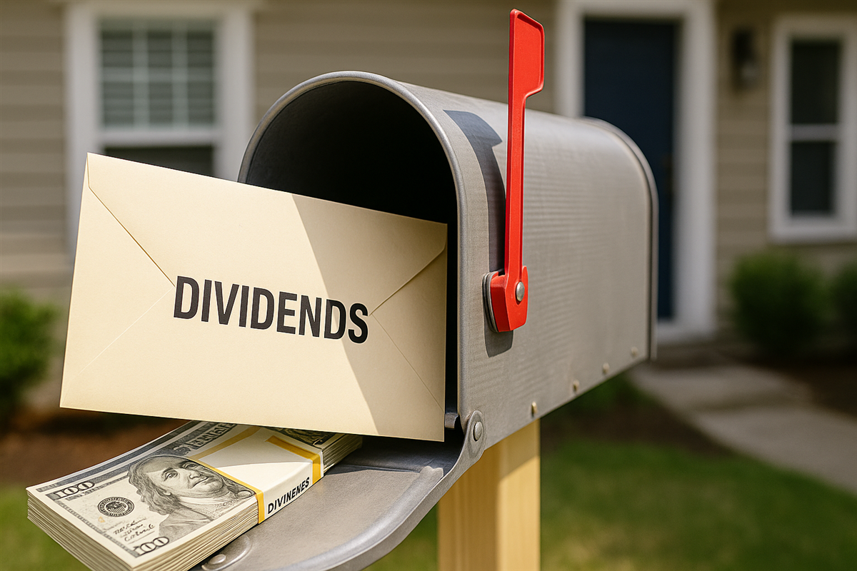 Dividends flowing out of mailbox