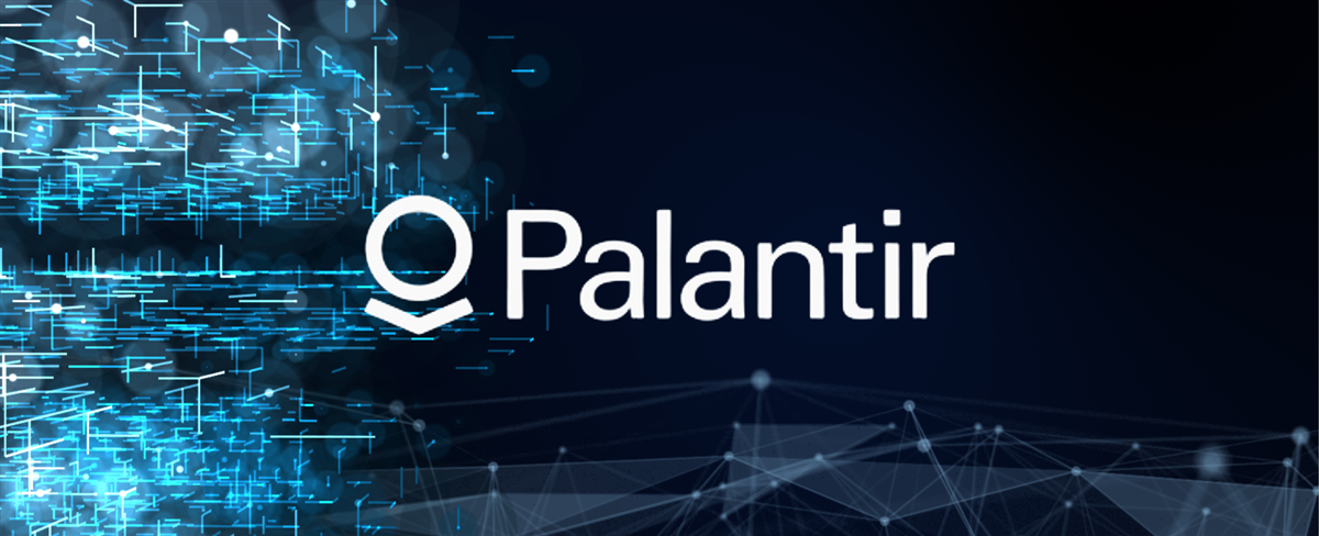 Palantir AI blue background