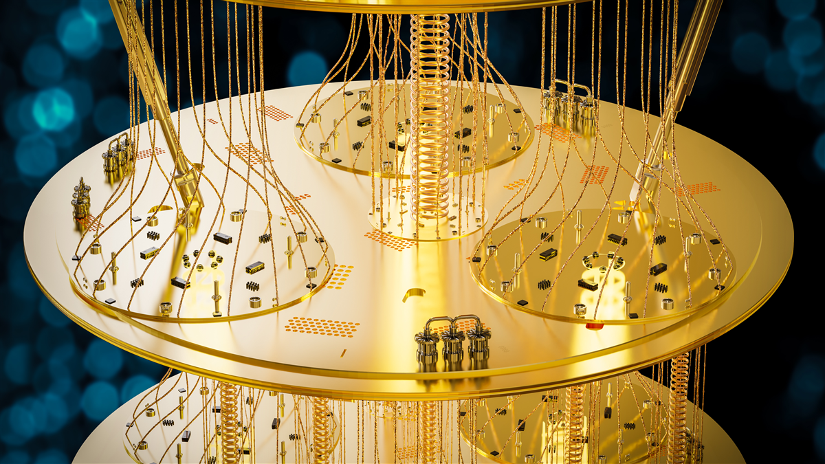 Quantum Computer gold stack