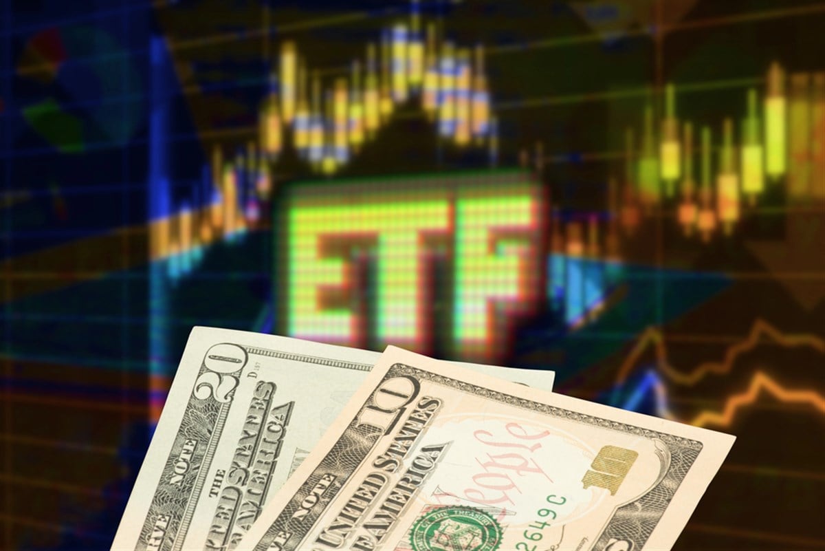 Dollar, stock exchange and ETF Exchange Traded Funds — Photo
