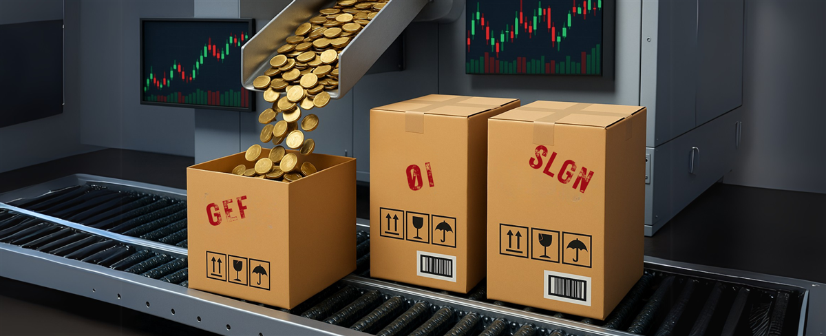 boxes conveyor belt - This image is an original composition by MarketBeat using licensed and editorial elements. Not for redistribution or reuse.