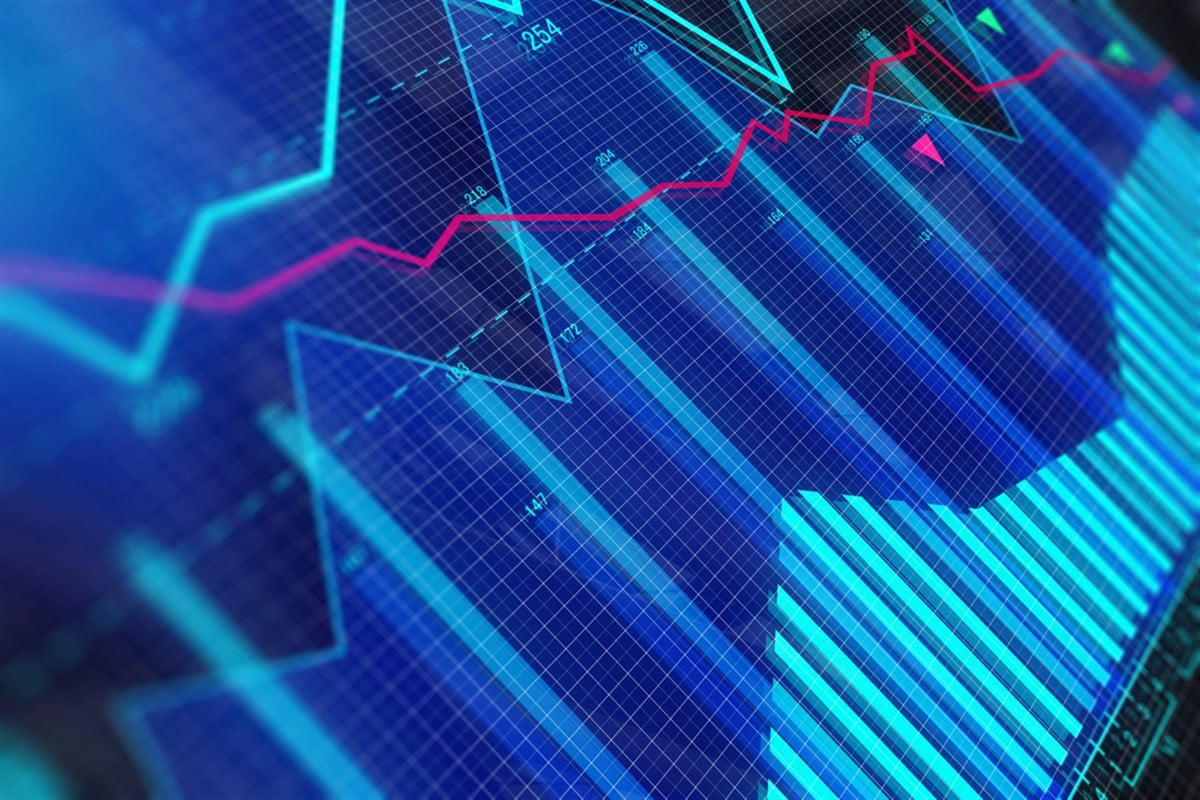 Analysis and finance concept stock chart