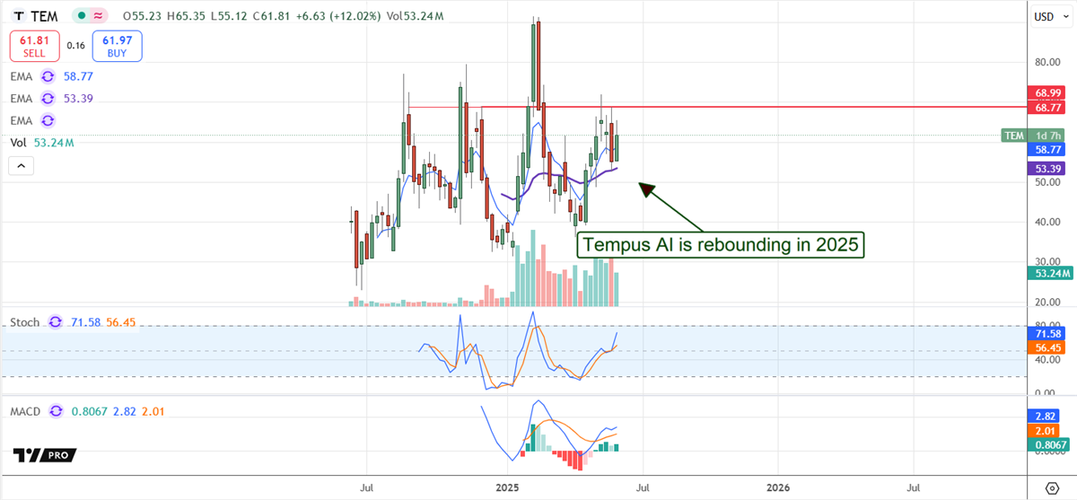 Tempus Stock Chart 
