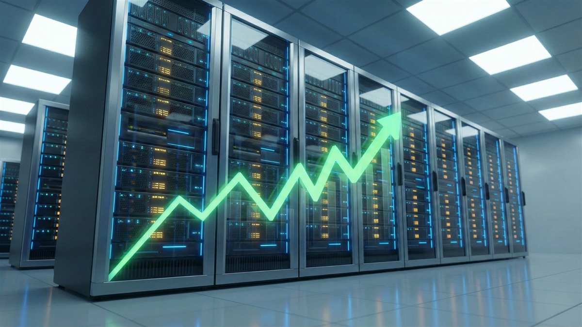 Visual demonstration of strong potential for growth from the AI data center industry.