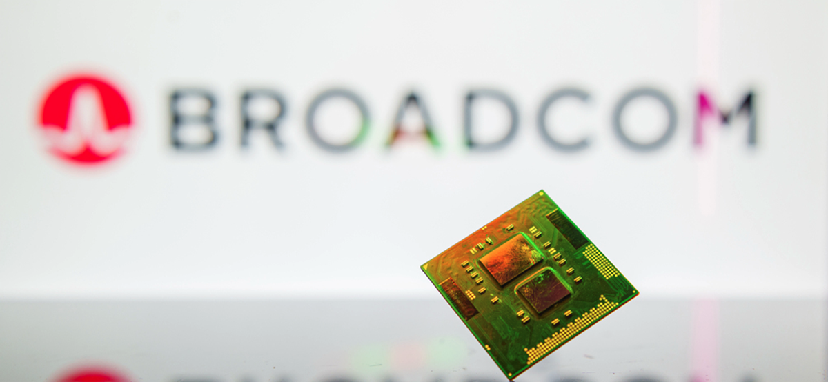 New Jersey, United States of America - February 5: Broadcom microchip semiconductor technology — Stock Editorial Photography