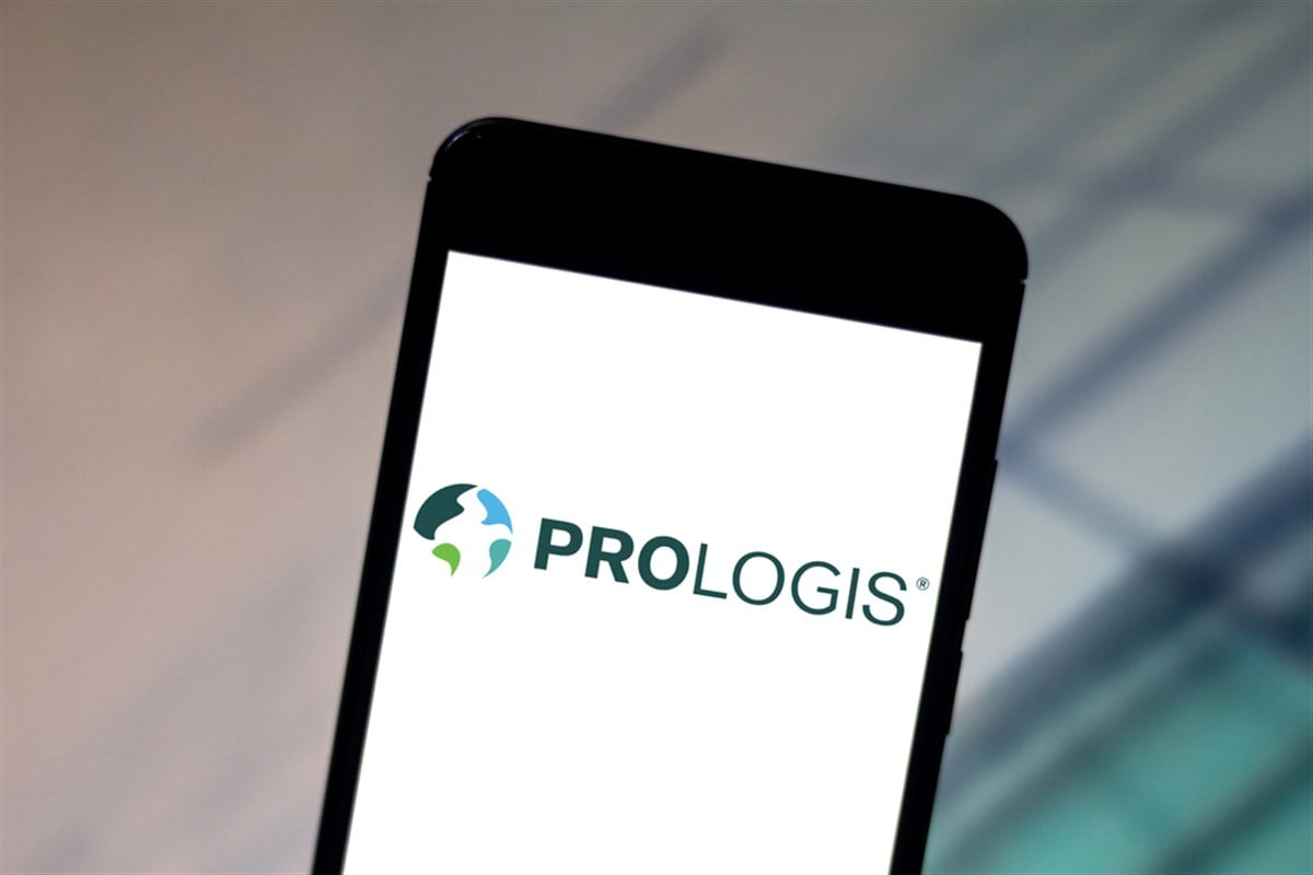 June 5, 2019, Brazil. In this photo illustration the Prologis logo is displayed on a smartphone - Stock Editorial Photography