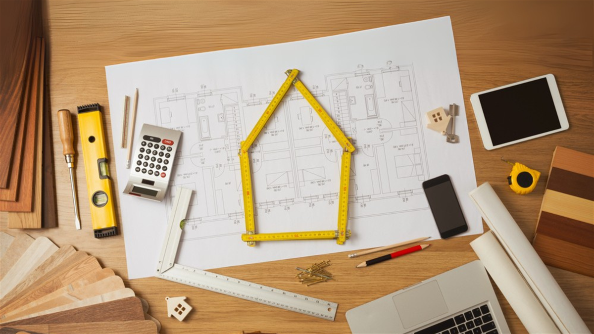 Construction engineer's desk — Photo