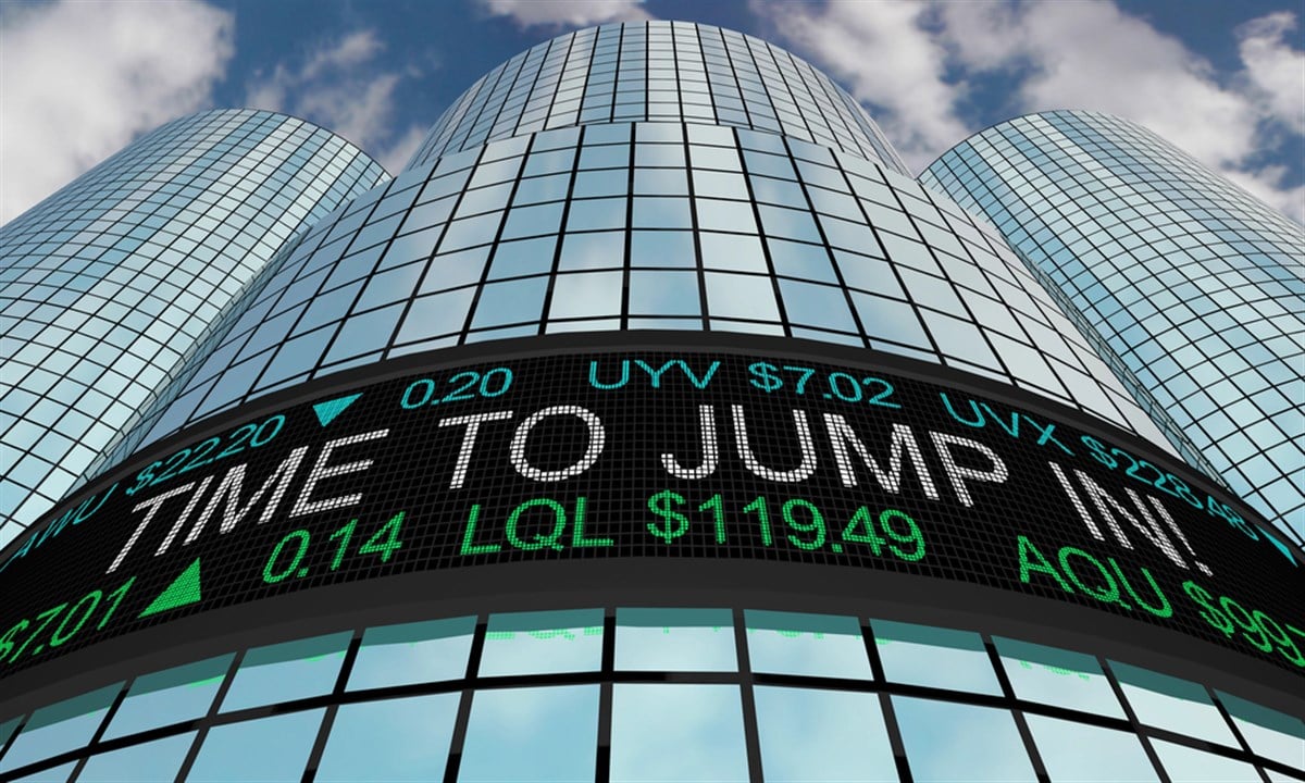 Time to Jump In Invest Now Stock Market Ticker 3d Illustration