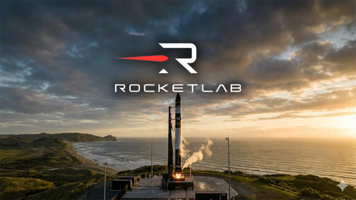Rocket Lab rocket readies for launch at sunrise, underscoring rising commercial space demand and growth momentum.