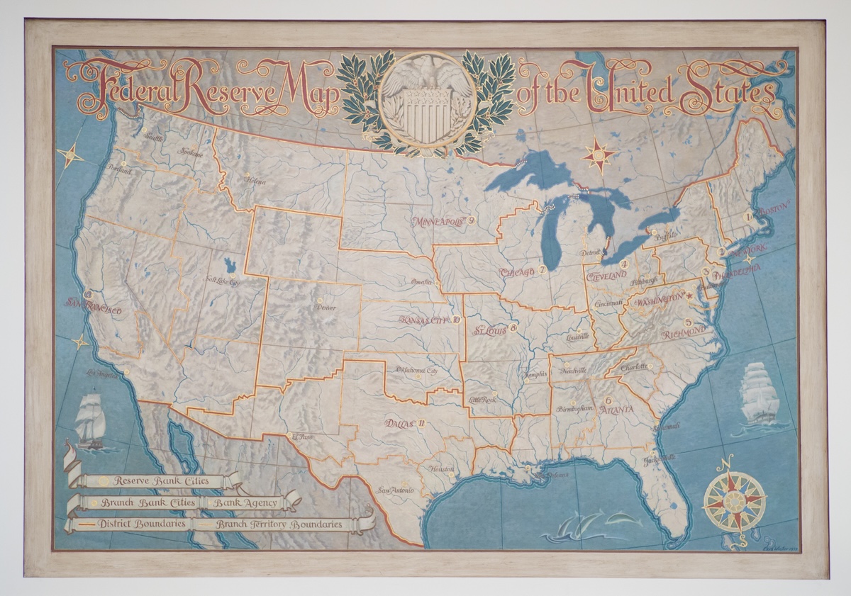 Federal Reserve map of the United States.