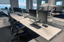 FILE - Empty desks are in an office building in the Manhattan borough of New York on Aug. 2, 2024. (AP Photo/Ted Shaffrey, file)