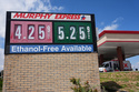 The per-gallon prices for regular unleaded and diesel fuel are displayed on a sign outside a Murphy Express gasoline station, Tuesday, April 28, 2026, in Centennial, Colo. (AP Photo/David Zalubowski)