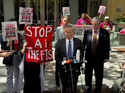 Bill Savitt, an attorney for OpenAI, speaks to the media after a jury ruled in the company's favor in a a federal trial in Oakland, Calif. on Monday, May 18, 2026. (AP Photo/Terry Chea)