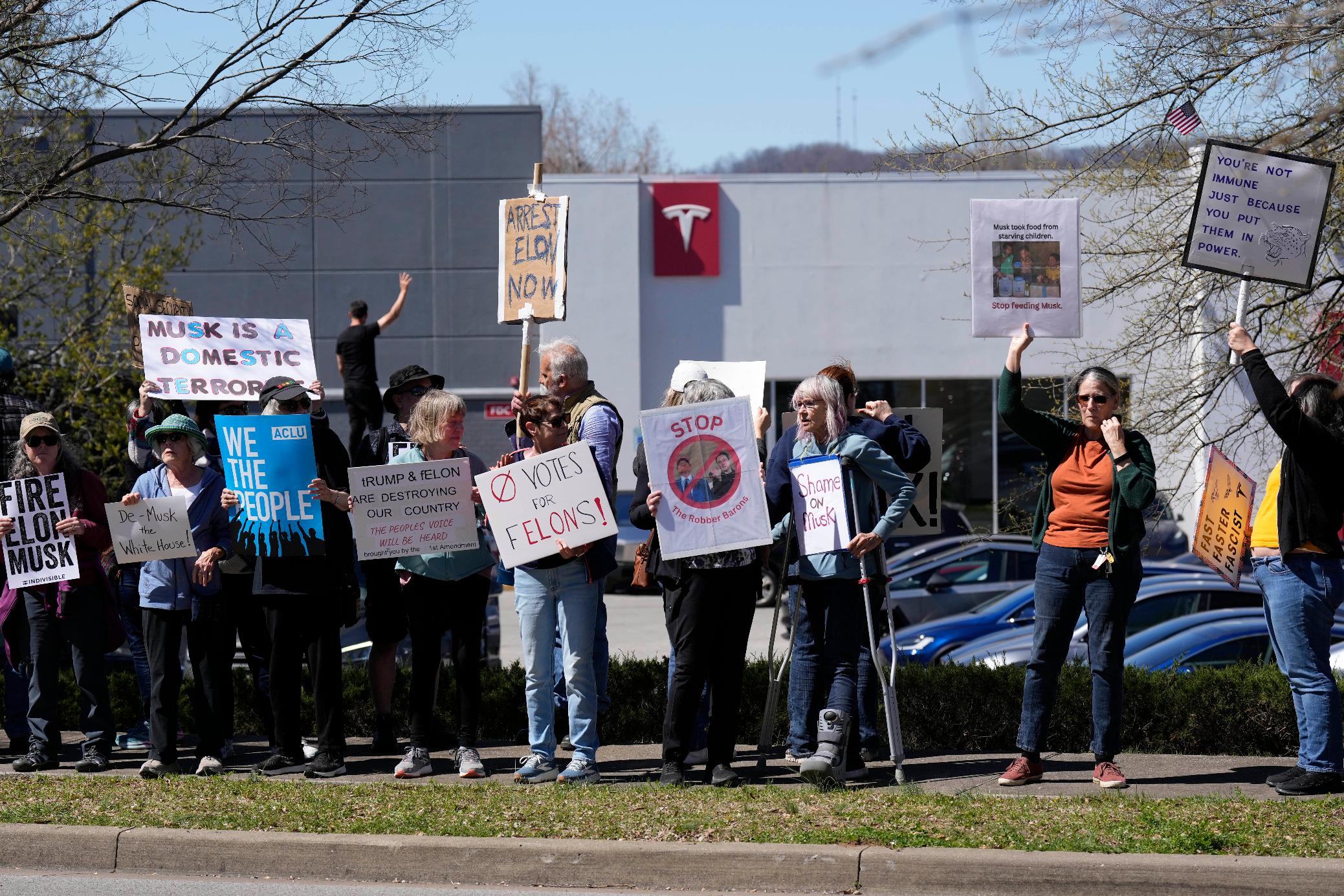 Tesla Protest Tennessee