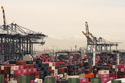 FILE - Containers are stacked at the Port of Los Angeles Friday, Feb. 20, 2026, in Los Angeles. (AP Photo/Damian Dovarganes,File)