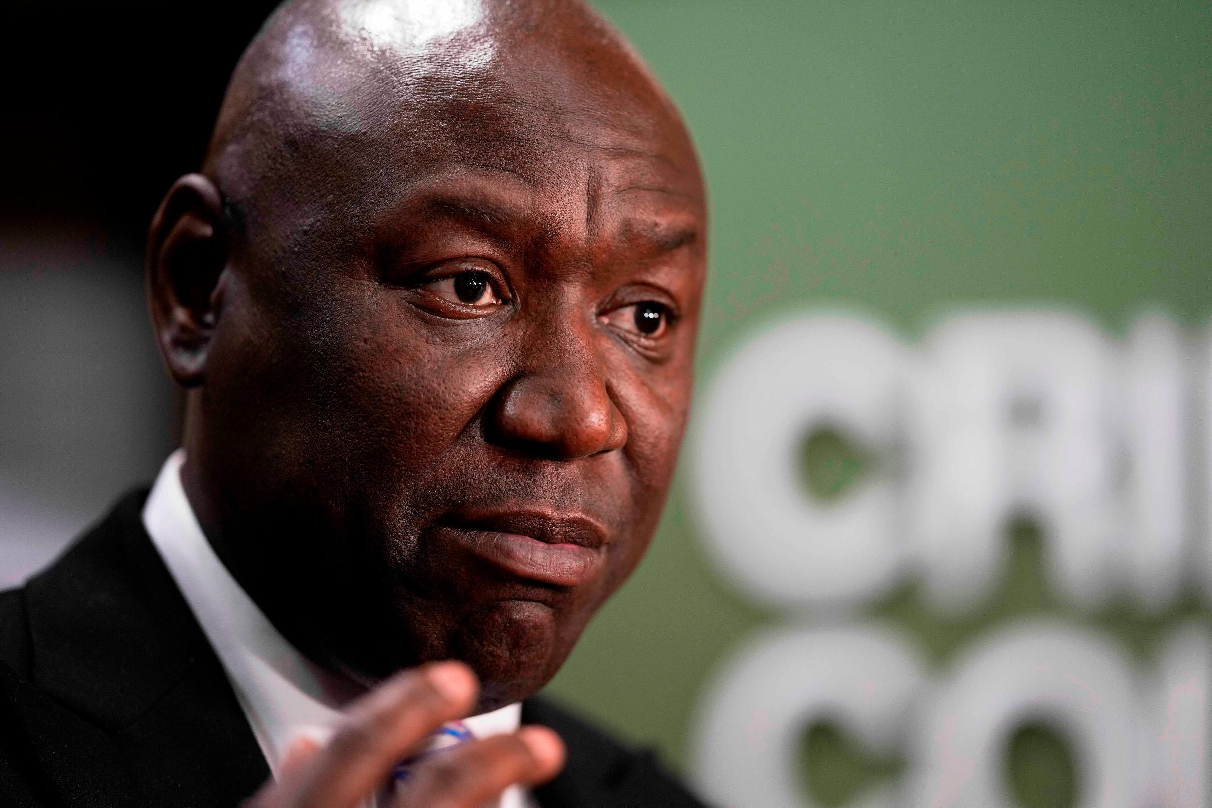 FILE - Attorney Ben Crump speaks during a news conference, May 5, 2025, in Memphis, Tenn. (AP Photo/George Walker IV, file)